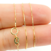 14K Solid Gold Box Link Chain